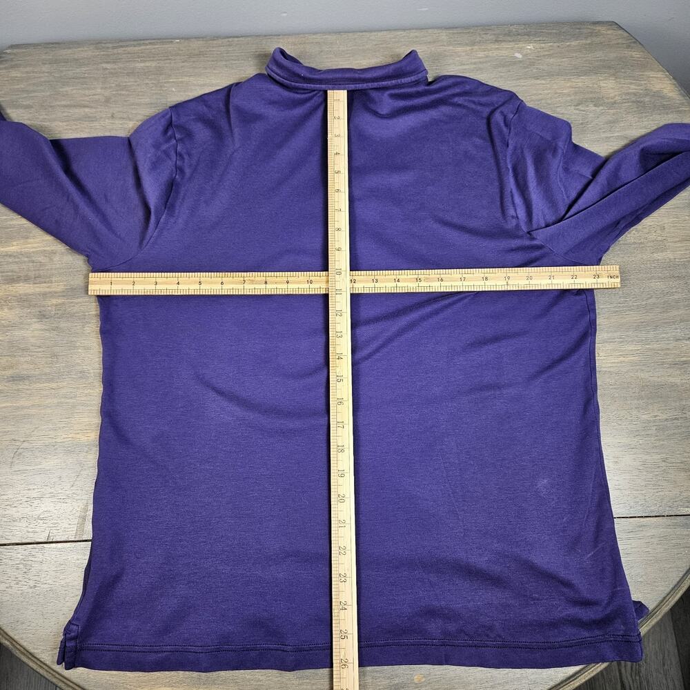 Robert Barakett Long Sleeve Polo Shirt 100% Pima Cotton Purple XL Quiet Luxury - Picture 3 of 6